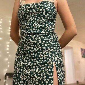 Green floral sundress